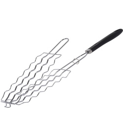 Gratar pentru carnati si carne, alungit, din otel cromat