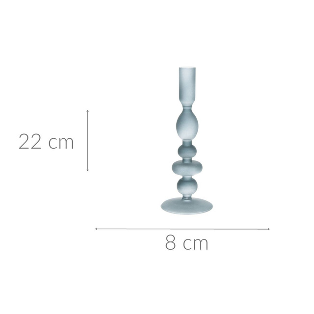 Sfeșnic din sticlă cu picior, 22 cm