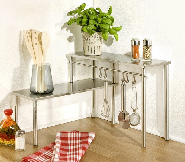 Raft de bucătărie colțar, 2 niveluri