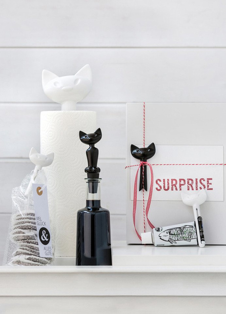 Suport pentru prosoape de bucătărie MIAOU, KOZIOL, bumbac alb