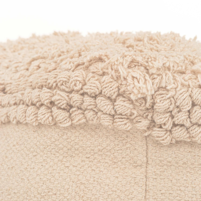 Puf boho cu franjuri, bumbac reciclat, 65 x 45 x 35 cm