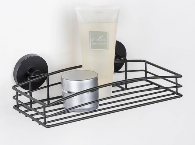 Raft de dus WENKO, metal, negru, Vacuum-Loc