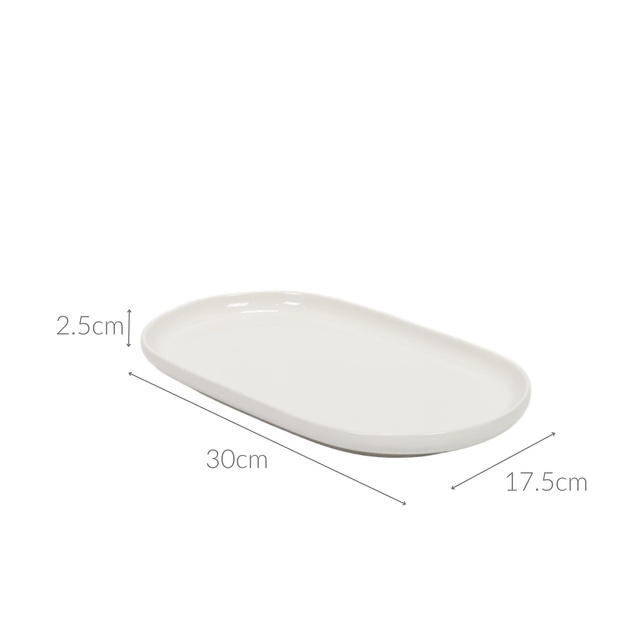 Farfurie pentru prajituri din portelan NORA, 30 x 18 cm