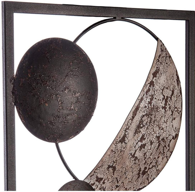 Decor de perete in cadru metalic, 25 x 61 cm, cercuri etnice