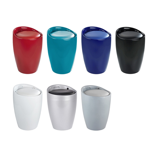 Pufa CANDY LIGHT RED - coș de rufe, 2 în 1, WENKO, roșu