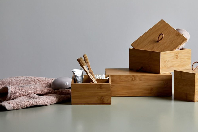 Organizator pentru baie TERRA, Bambus, 22x15x7 cm, WENKO