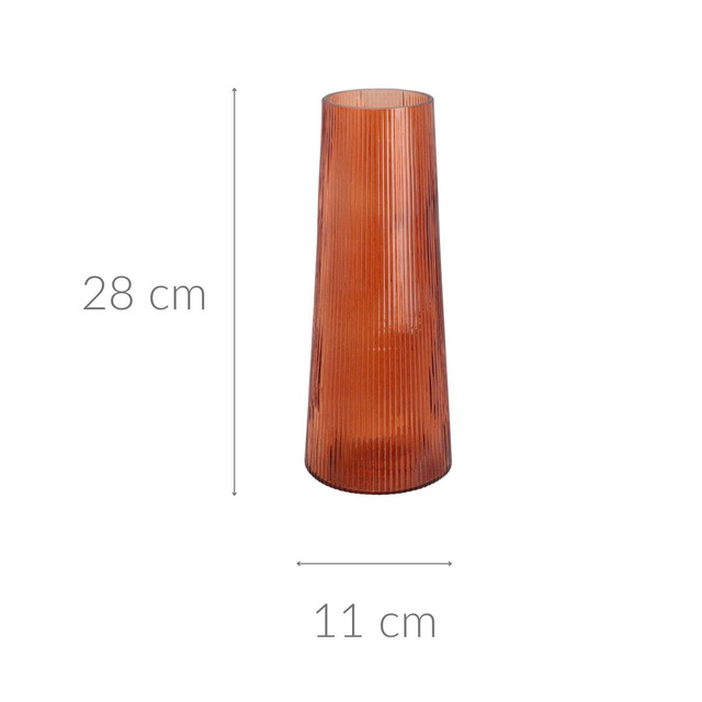 Vaza cu nervuri, inaltime 28 cm
