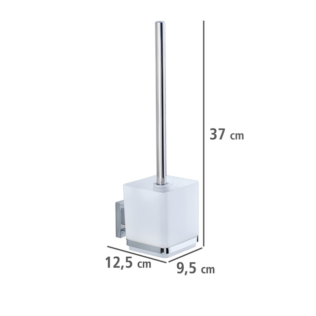 Perie WC cu suport Quadro, Alb, 37x12,5x9,5 cm, WENKO