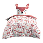Lenjerie de pat pentru copii 140 x 200 cm, din două piese, model cu cerbi.