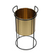Ghiveci din metal auriu cu suport, înălțime 31 cm