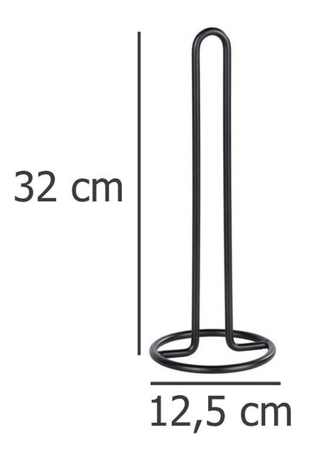 Suport pentru prosop de hârtie Ø 12,5 cm, negru, WENKO