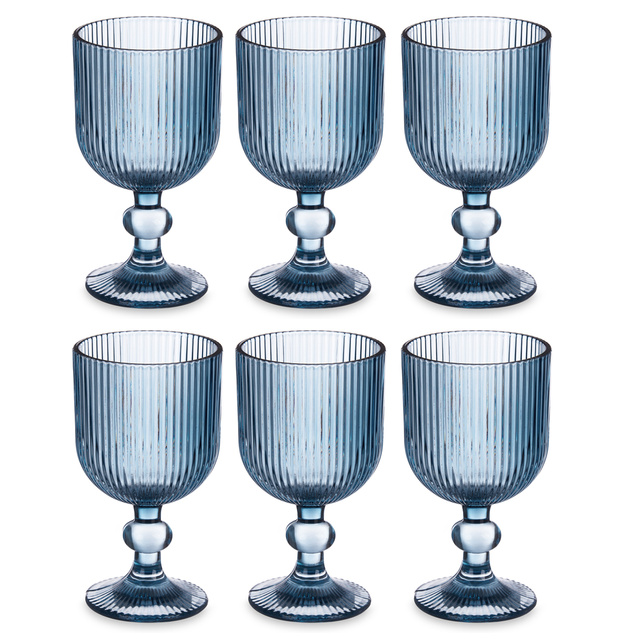 Set pahare de vin LINES din sticla canelata, 6 bucati, 260 ml