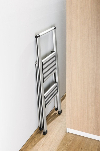 Scară din aluminiu, cu 2 trepte, WENKO, gri