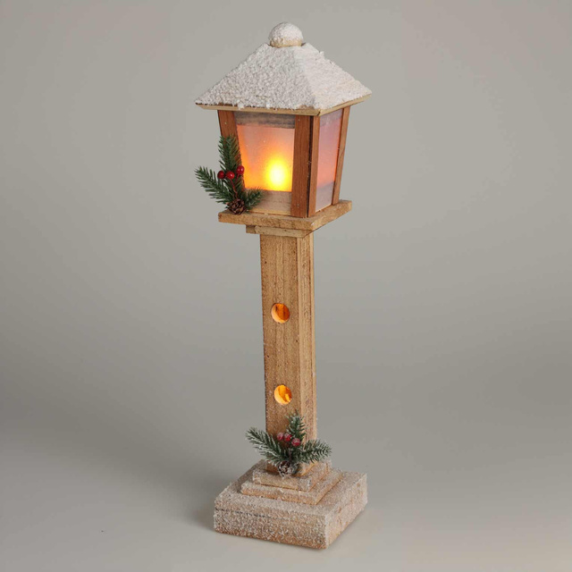 Figurină din lemn de brad cu LED Lanternă, 52 cm