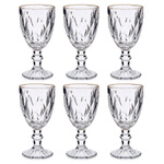 Set 6 pahare pentru vin cu margine aurie, 330 ml