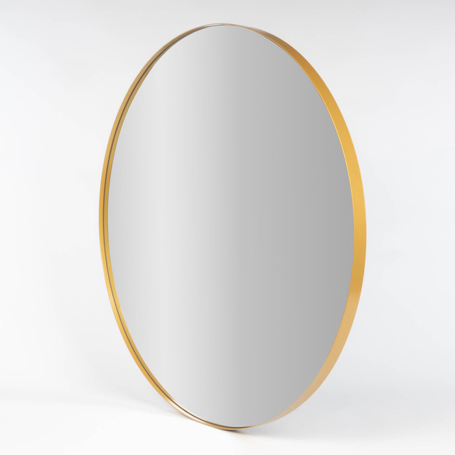 Oglindă rotundă NOOR, ramă metalică, culoare aurie, Ø 80 cm