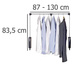 Cuier pentru haine cu tija telescopică, mâner pentru instalare în dulap - lățime 87 - 130 cm, WENKO