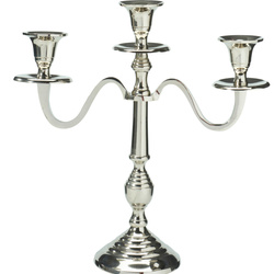 Candelabru cu trei brațe, argintiu, 30 cm, model 1