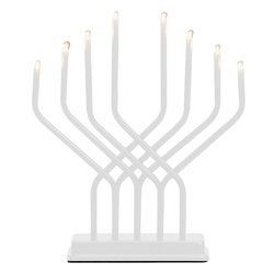 Candelă adventistă LED, 8 lumini, 32 x 27 cm, albă