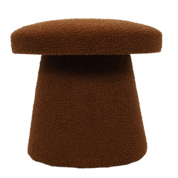 Puf rotund tapițat TEDDY ciupercă boucle, Ø 43 x 38 cm