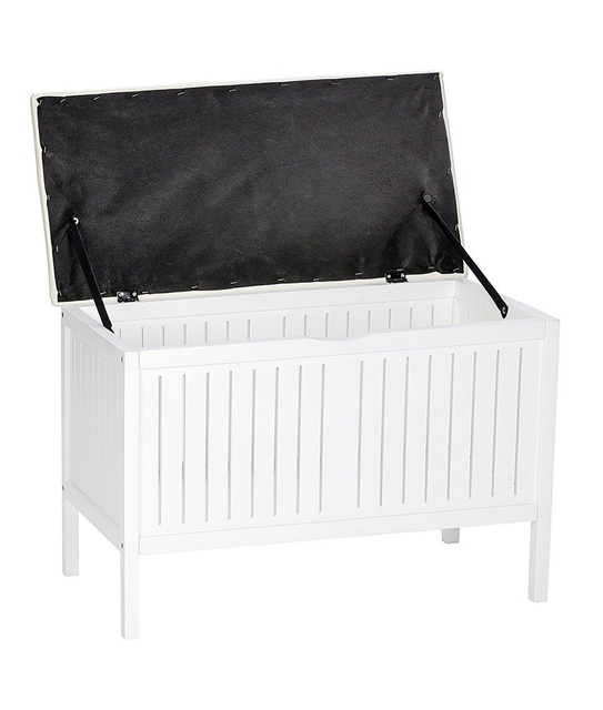 Cos rufe/scaun, Wenko Oslo, 2 in 1, 17 L, Lemn, Alb