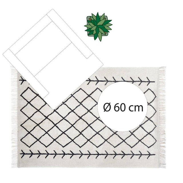 Covor 120x170 cm, DELHI cu franjuri