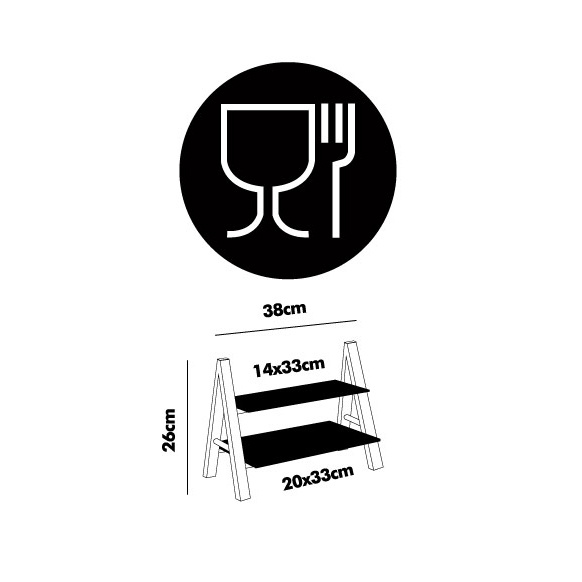 Stand pe 3 niveluri din ardezie MONOLIT, 40 cm