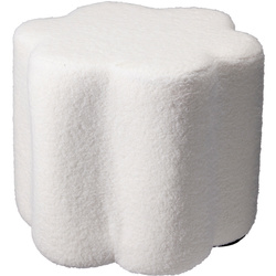 Puf floare YORE, tapițerie miel, 34 x 34 x 29 cm, alb