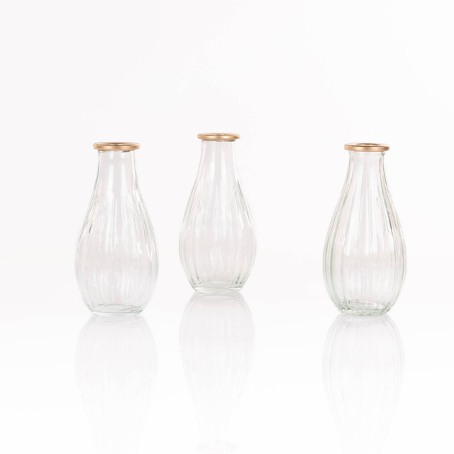 Set 3 vaze din sticla, 14 cm