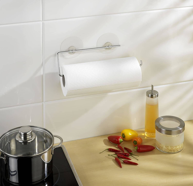 Suport pentru prosoape de hârtie de bucătărie, Static-Loc - oțel cromat, WENKO