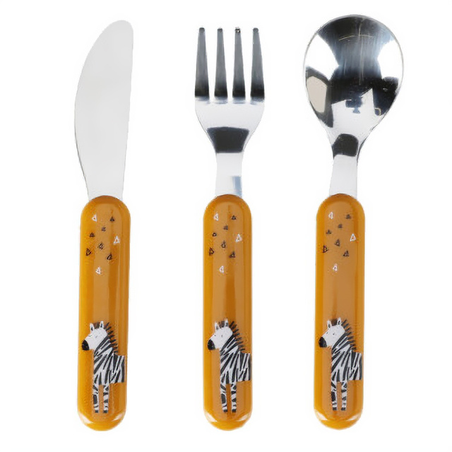Set de tacamuri pentru copii cu maner din plastic, 3 bucati