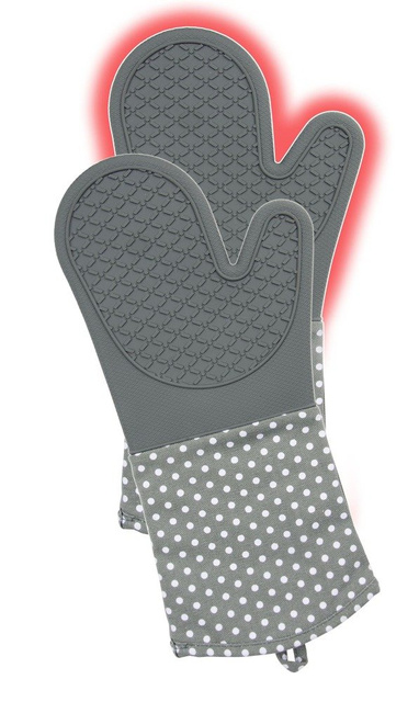 Mănuși de bucătărie din silicon - 2 bucăți în set, accesorii pentru copt, WENKO, gri