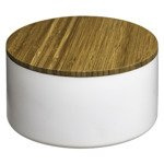 Cutie pentru bijuterii cu oglinda, Alb/Maro, 13.5x7 cm, 5five Simple Smart