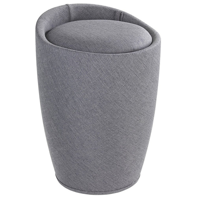 Pufa CANDY GREY - coș de rufe, 2 în 1, WENKO, gri