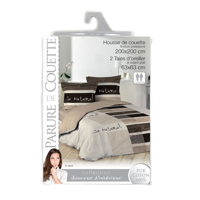 Lenjerie de pat din bumbac NATURAL, 200 x 200 cm