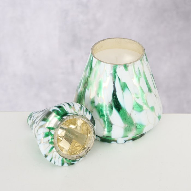 Candelă din sticlă în formă de brad DOTTI, înălțime 17,5 cm