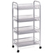 Organizator universal, suport cu roți, plasă de oțel, depozitare pe 4 niveluri, ZELLER