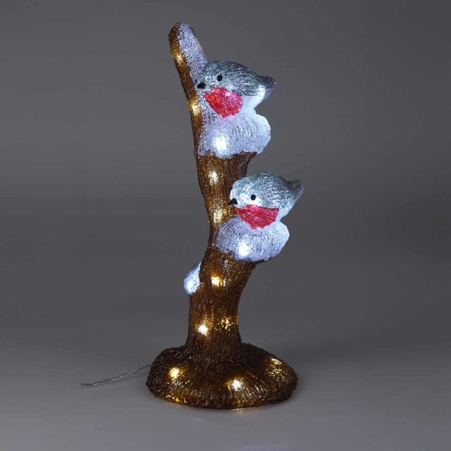 Decorație exterioară din acril LED Păsări, 41 cm