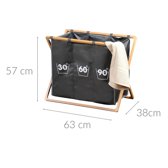 Cos de rufe cu trei compartimente, pe cadru, Kesper