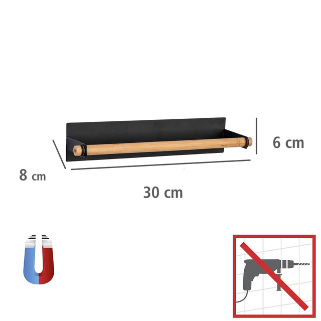 Suport magnetic pentru prosop de hartie MAGNA, bambus, 30 cm, WENKO