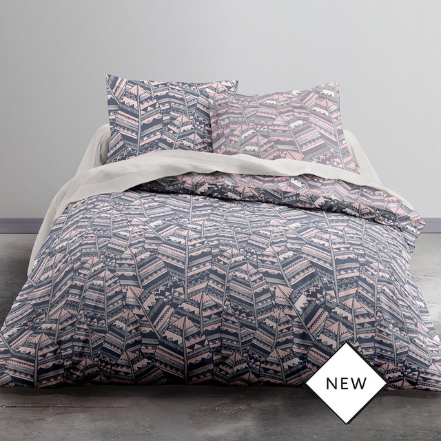 Lenjerie de pat din bumbac Geometry, reversibila, 220 x 240 cm