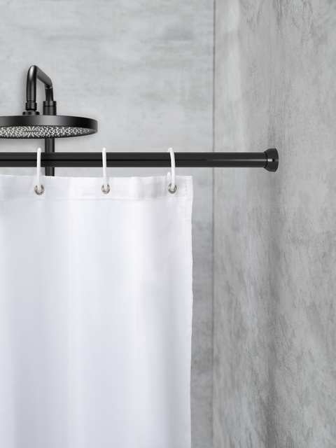 Șină de duș telescopică, 70 - 115 cm, negru, WENKO