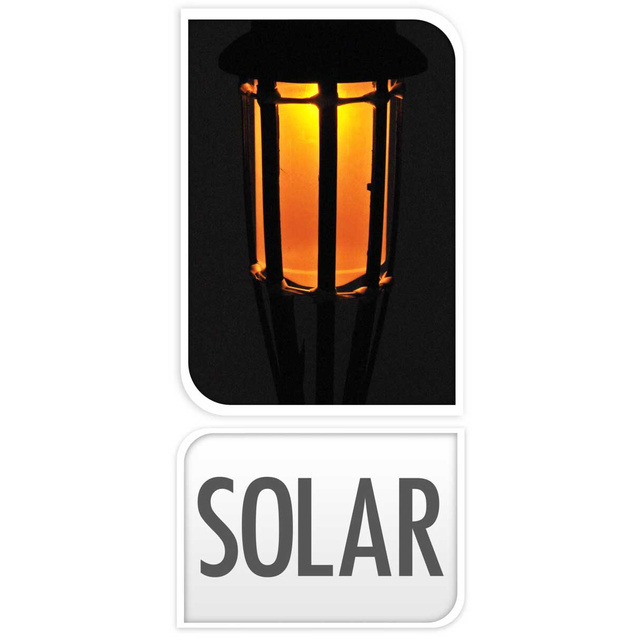 Lampă solară din bambus, 65 cm