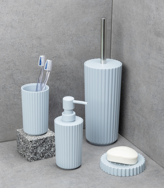 Săvoniera rotunda Minas, plastic, albastru, Ø 11 cm