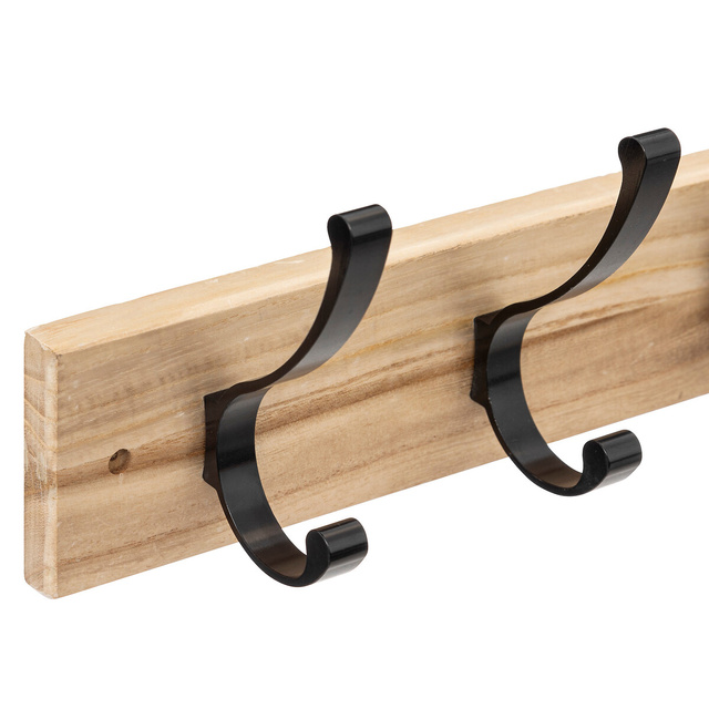 Umeras pentru hol, din lemn de paulownia, 4 carlige metalice