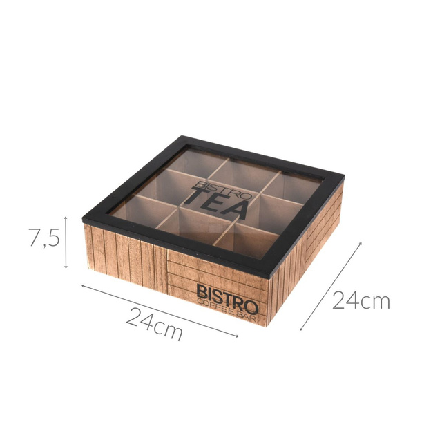 Cutie pentru ceai Bistro, 24 x 24 x 7,5 cm