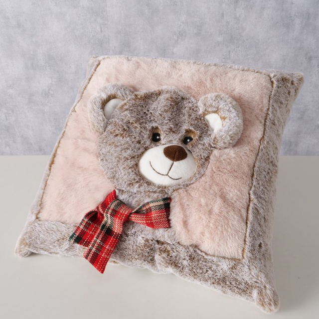 Perna cu motiv de pluș LEON, 35 x 35 cm