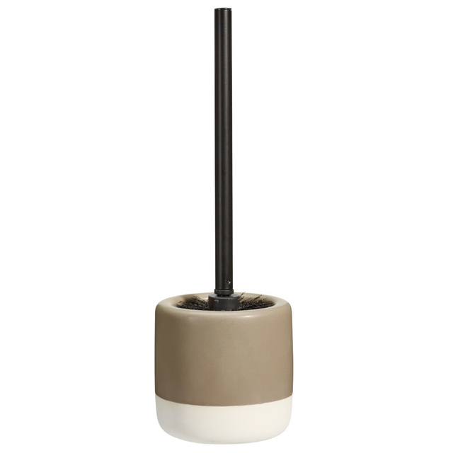 Perie WC cu recipient ceramic THE PASTELS, Ø 11,6 x 38 cm, taupe