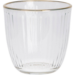 Pahar striat cu margine aurie, 295 ml