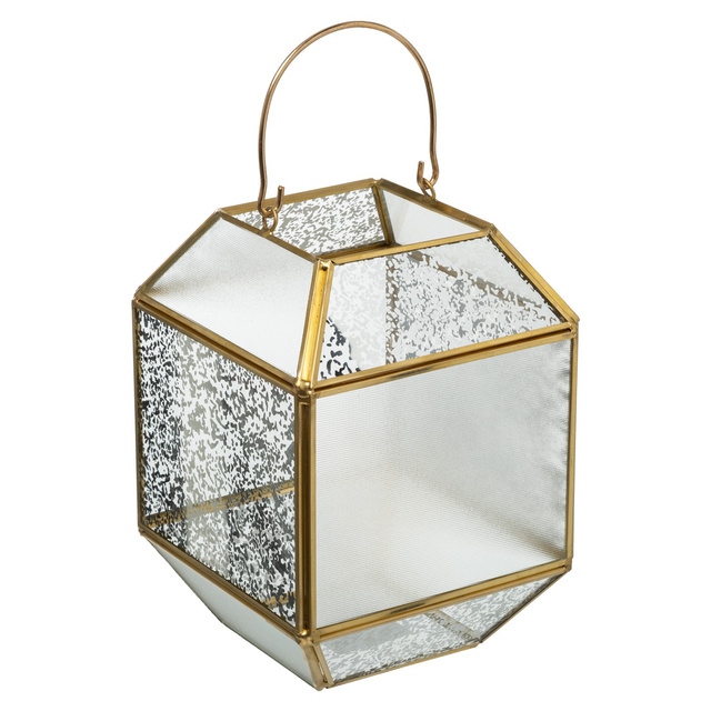 Felinar din sticlă, 14 x 14 x 20 cm